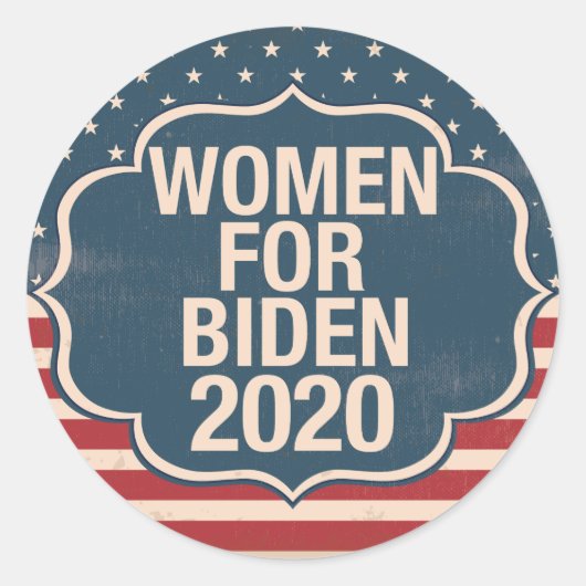 Vrouwen voor Biden 2020 Ronde Sticker (Voorkant)