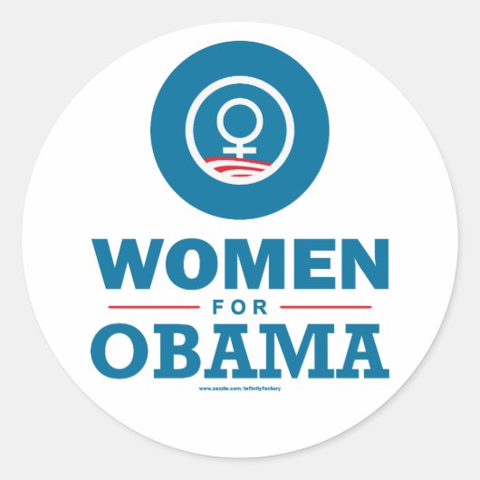 Vrouwen voor Obama Ronde Sticker (Voorkant)