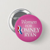 Vrouwen voor Romney Ryan - roze Ronde Button 5,7 Cm (Voorkant /achterkant)