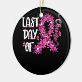 Vrouwen vorige dag chemo Roze borstkankerwaren Keramisch Ornament (Links)