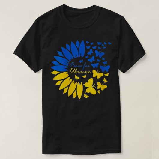 Vrouwen Vrede in Oekraïne Zonnebloem voor vrouwen T-shirt (Design voorkant)