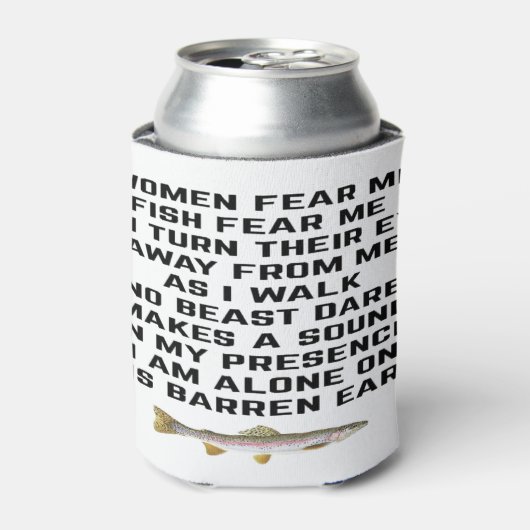 Vrouwen vrezen me, vissen vrezen me blikjeskoeler (Blikje Voorkant)