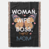 Vrouwen, vrouw, baas, super mam deken (Voorkant Verticaal)