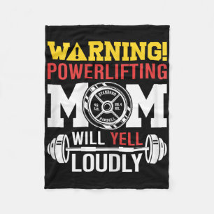 Vrouwen waarschuwen powerlifting moeder zal luid s fleece deken