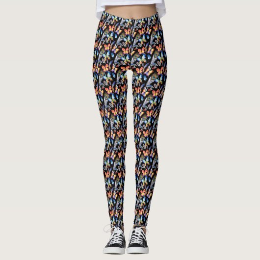 Vrouwen Waterverf Vlinder Leggings (Voorkant)