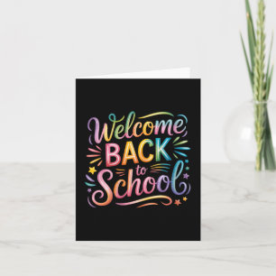 Vrouwen welkom terug naar school tie dye eerste da kaart
