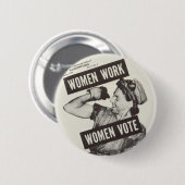VROUWEN WERKEN VROUWEN STEMMING Button Badge (Voorkant /achterkant)