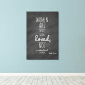 Vrouwen willen graag Mark Twain Quote Canvas Afdruk (Insitu (Houten vloer))