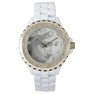 *~* Vrouwen Wit Marmer Mooie Engel Horloge