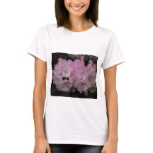 Vrouwen wit T-shirt met elegante roze bloesems