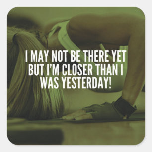 Vrouwen Workout Motivatie woorden Vierkante Sticker