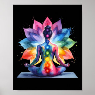 Vrouwen Yoga Meditatie Spirituele Lichaamsenergie Poster