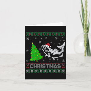 Vrouwen Zalm Kerstboom Lighting Ugly Christmas Sw Kaart