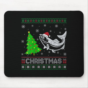 Vrouwen Zalm Kerstboom Lighting Ugly Christmas Sw Muismat