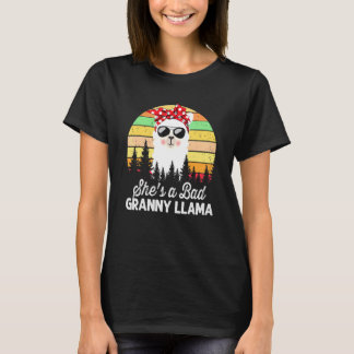 Vrouwen Ze is een slechte oma Llama Mama Suns T-shirt