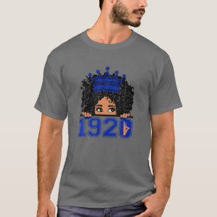 Vrouwen Zeta-1920 Afro Hair Crown Phi-Beta Handtek T-shirt