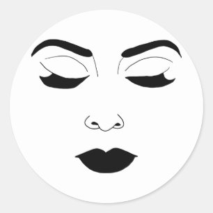Vrouwen zien gesloten oor Makeup Beauty Art Ronde Sticker