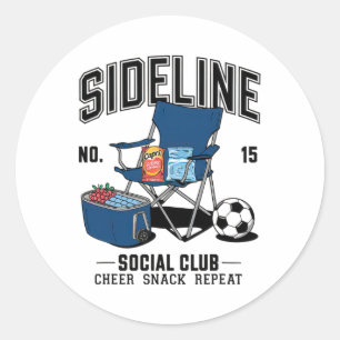 Vrouwen Zijlijn Sociale Club Voetbal Moeder Wedstr Ronde Sticker