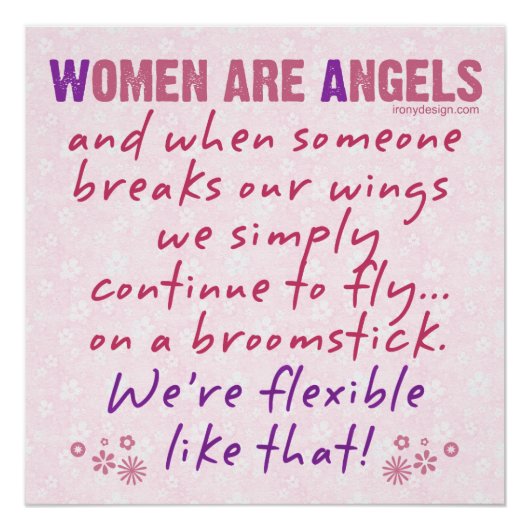 Vrouwen zijn Angels Quote Perfect Poster (Voorkant)