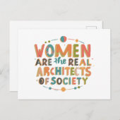 Vrouwen zijn de echte architecten van de samenlevi feestdagenkaart (Voorkant / Achterkant)