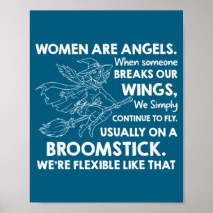 Vrouwen zijn engelen wanneer iemand onze vleugels poster