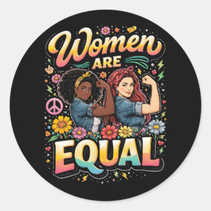 Vrouwen zijn gelijk ronde sticker