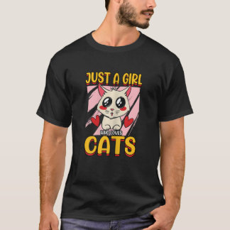 Vrouwen zijn gewoon een meisje dat houdt van katte t-shirt