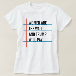 Vrouwen zijn het shirt van de muur
