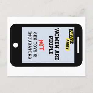 "Vrouwen zijn mensen", "GEEN couveuses", feministi Briefkaart