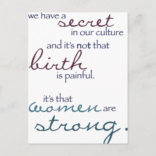 vrouwen zijn sterk briefkaart (Voorkant)