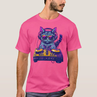 Vrouwen Zomer Kat DJ . Zonnebril heup. Hop hoofdte T-shirt