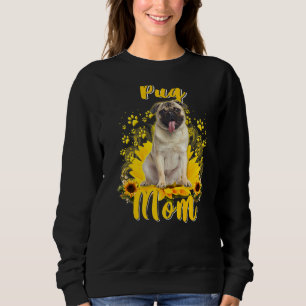 Vrouwen Zonnebloem Pug Mam Dog Moeder's Trui
