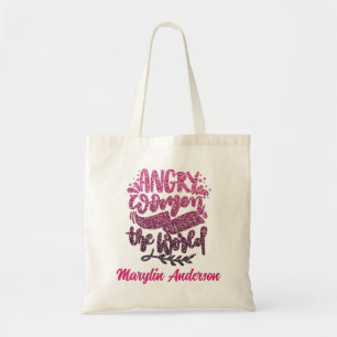 VROUWEN ZULLEN DE WERELDGLITTERTYPOGRAFIE VERANDER TOTE BAG
