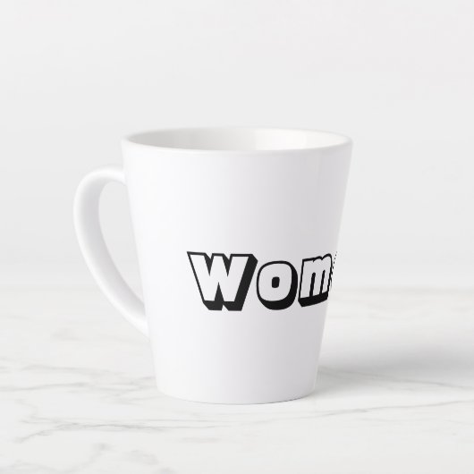 Vrouwen Zwart Kleur Tekst Latte Mok Pakenham lette (Linkerhoek)