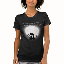 Vrouwen Zwart T-shirt met katten aan 🌙