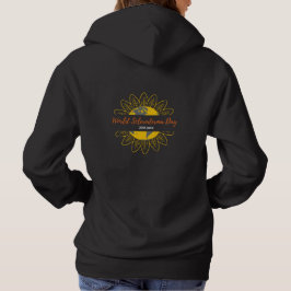 Vrouwen zwarte hoodie - Wereld Scleroderma Dag