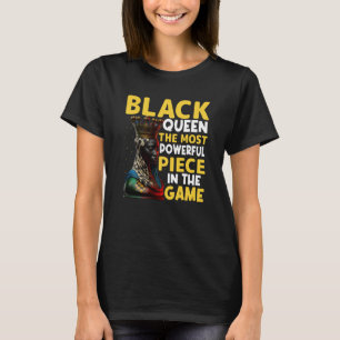 Vrouwen zwarte koningin met de machtigste schaakAf T-shirt