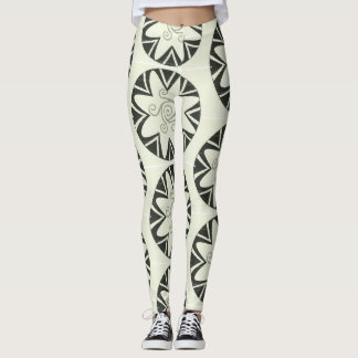 VROUWEN ZWARTE N GRAY ZWIRL LEGGINGS