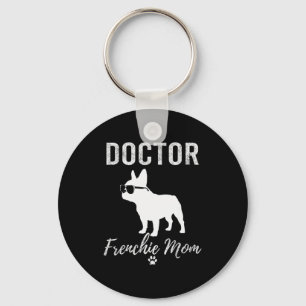 Vrouwenarts Frenchie Moeder T-shirt Grappige Hond Sleutelhanger