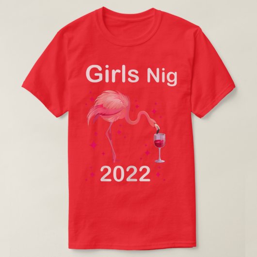 Vrouwenavond 2022 flamingo feestdames t-shirt (Design voorkant)