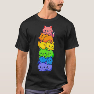 Vrouwenberg Gay Pride Cat LGBT Kawaii Cats Pile T-shirt
