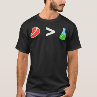 Vrouwenbiefstuk groter dan laboratoriumvlees VNeck T-shirt