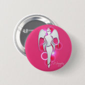 Vrouwendag, blanke vrouw engel op roze ronde button 5,7 cm (Voorkant /achterkant)