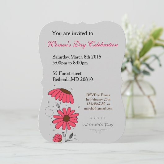 Vrouwendag en roze stroming met cirkels kaart (Staand voorkant)