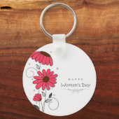 Vrouwendag en roze stroming met cirkels sleutelhanger (Voorkant)