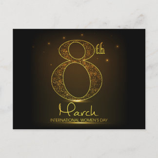 Vrouwendag in zwart en goud briefkaart