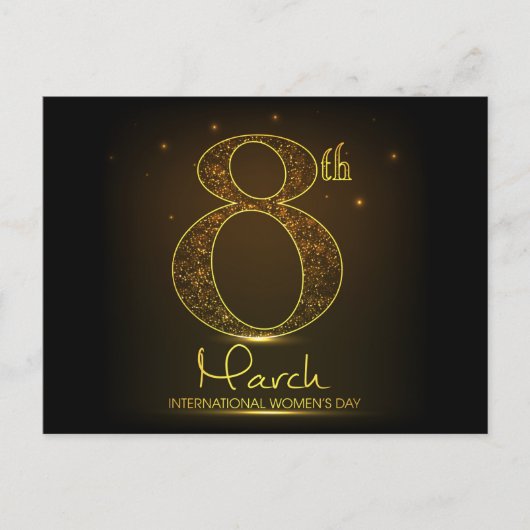 Vrouwendag in zwart en goud briefkaart (Voorkant)