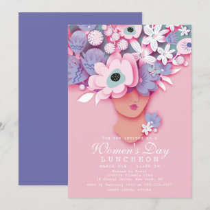 Vrouwendag Luncheon Modern Girly Floral Kaart