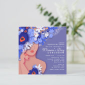 Vrouwendag Luncheon Modern Girly Floral Kaart (Staand voorkant)