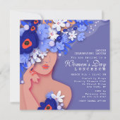 Vrouwendag Luncheon Modern Girly Floral Kaart (Voorkant)
